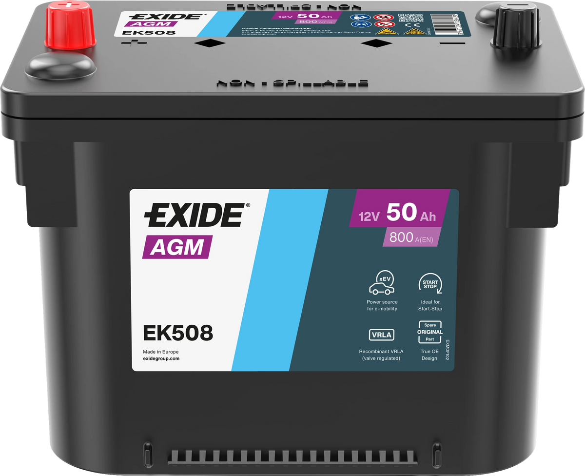 Exide EK508 – 12 V 50 Ah 800 A