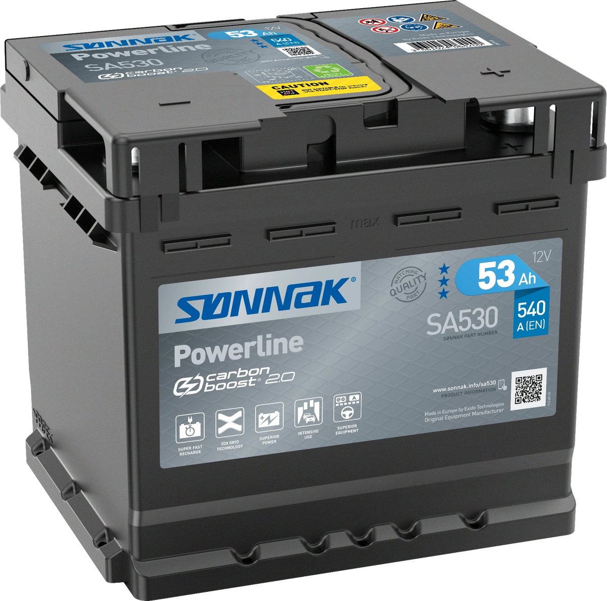 Sønnak SA530 – 12 V 53 Ah 540 A