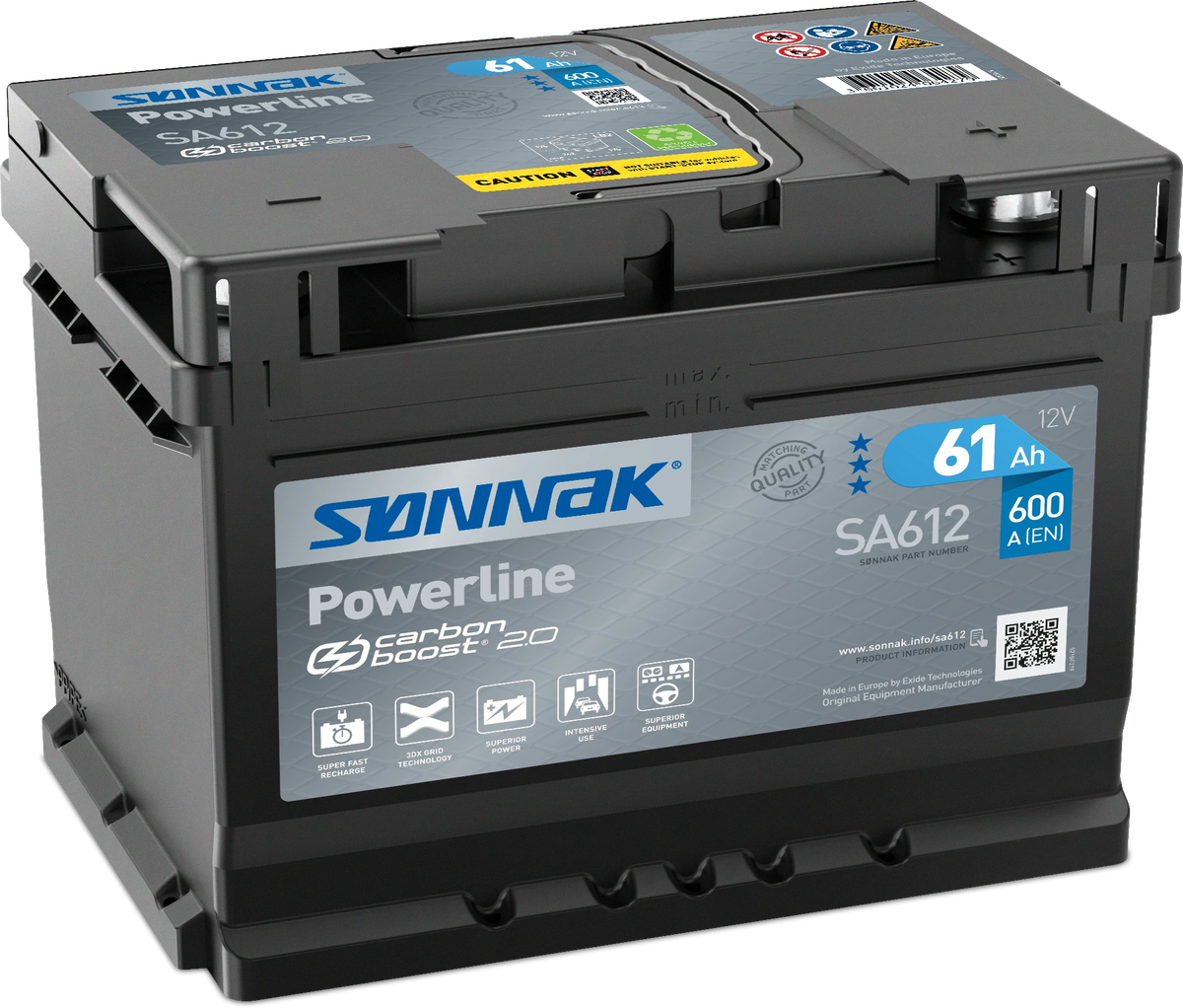 Sønnak SA612 – 12 V 61 Ah 600 A
