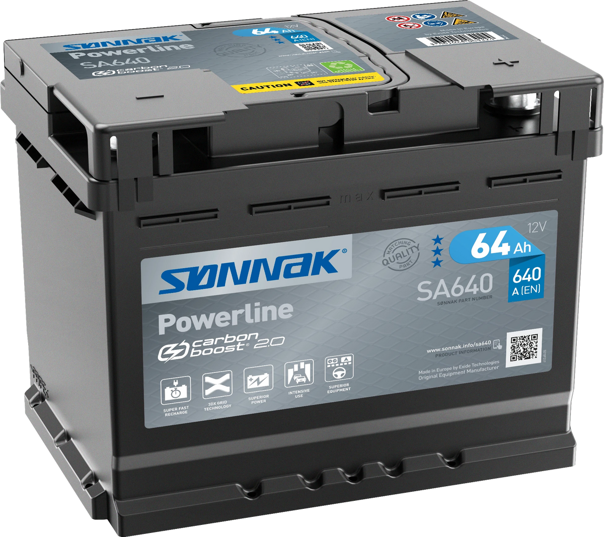 Sønnak SA640 – 12 V 64 Ah 640 A