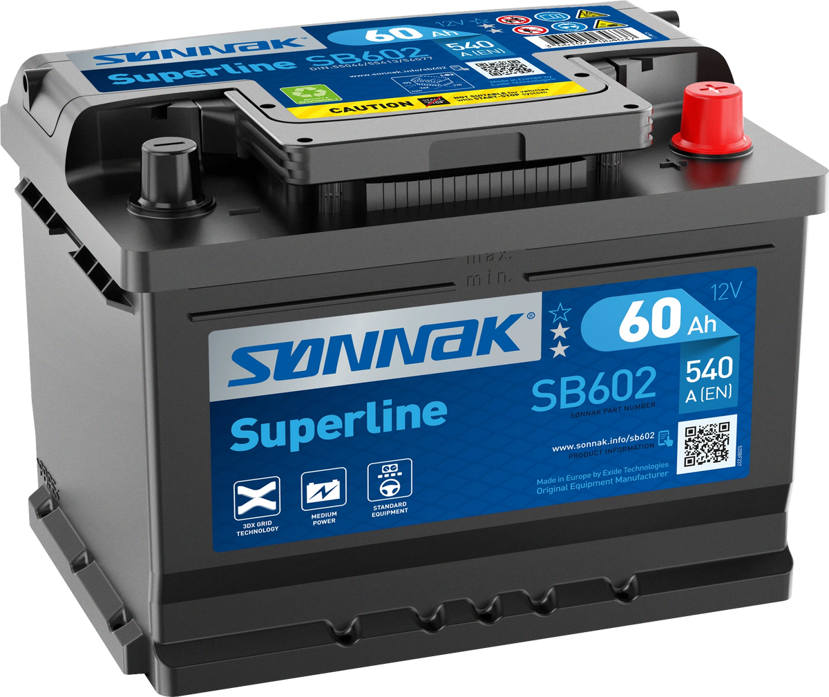 Sønnak SB602 – 12 V 60 Ah 540 A