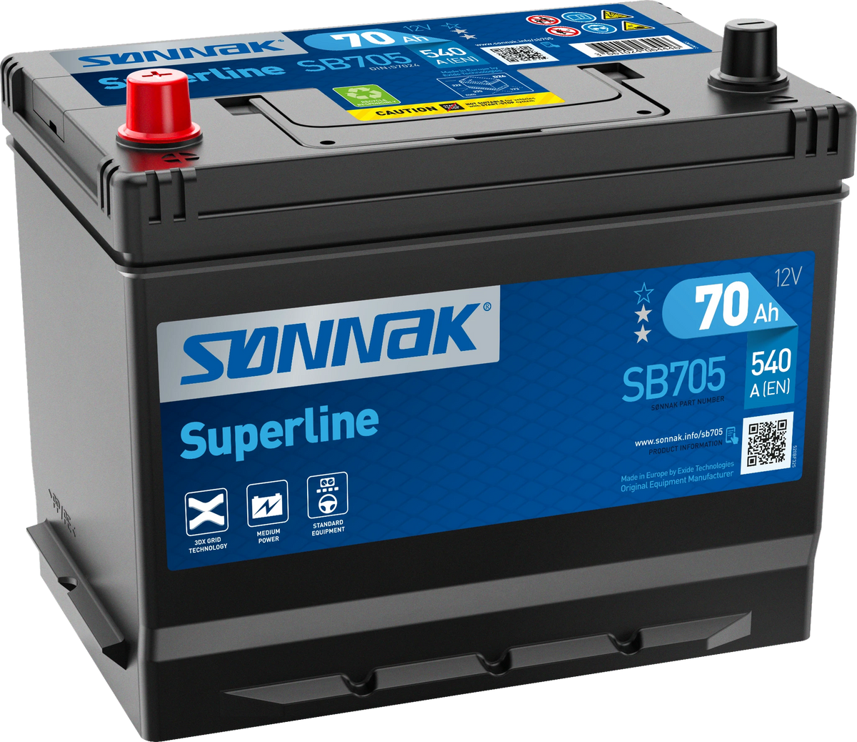 Sønnak SB705 – 12 V 70 Ah 540 A