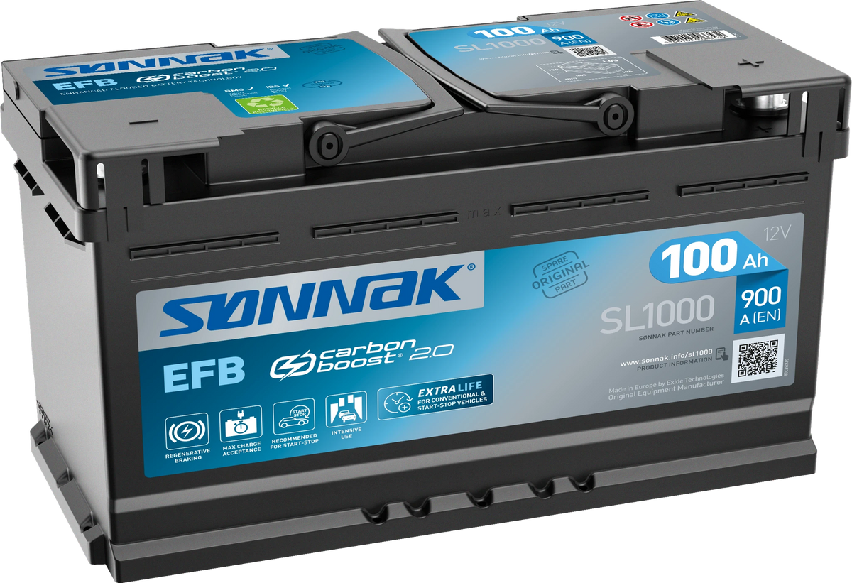 Sønnak SL1000 EFB – 12 V 100 Ah 900 A