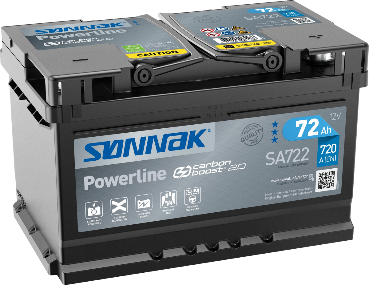 Sønnak SA722 – 12 V 72 Ah 720 A
