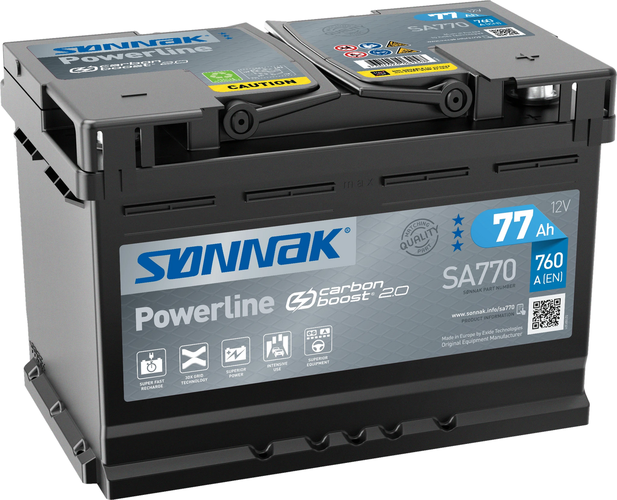 Sønnak SA770 – 12 V 77 Ah 760 A