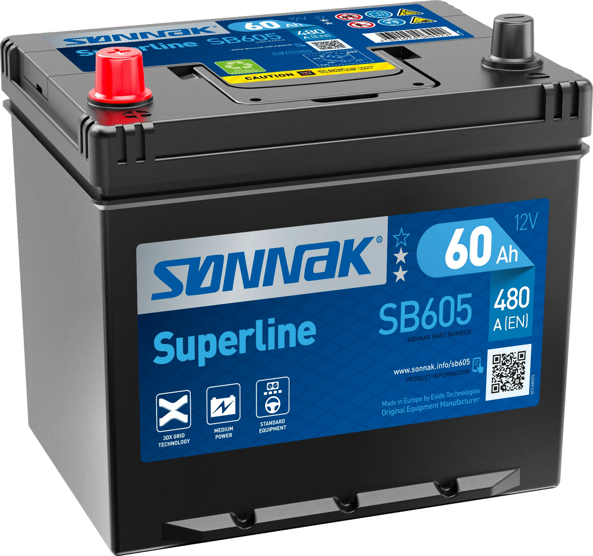 Sønnak SB605 – 12 V 60 Ah 480 A