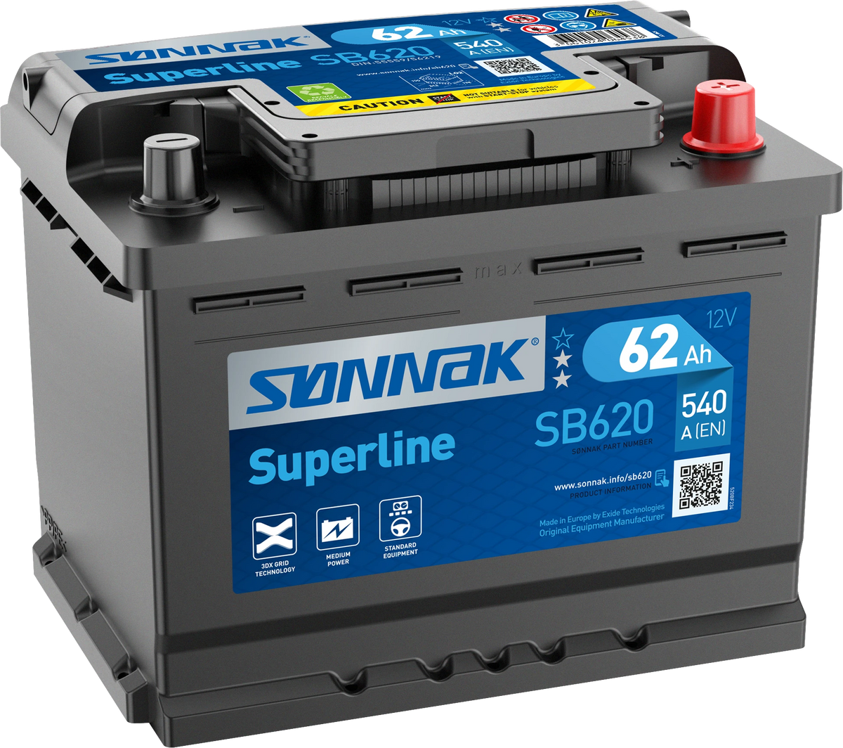 Sønnak SB620 – 12 V 62 Ah 540 A