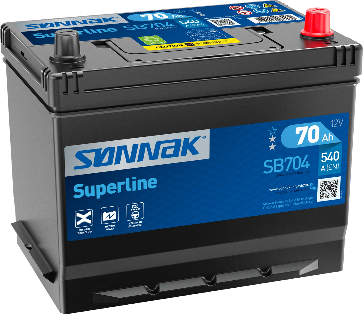 Sønnak SB704 – 12 V 70 Ah 540 A