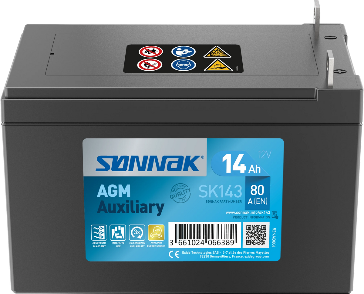 Sønnak SK143 AGM – 12 V 14 Ah 80 A